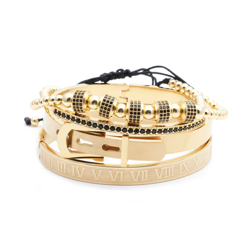 

Yiwu Jewelry wholesale 4pcs/set new luxury stainless steel drill ball custom bracelet charms for jewelry making bracelets, Picture