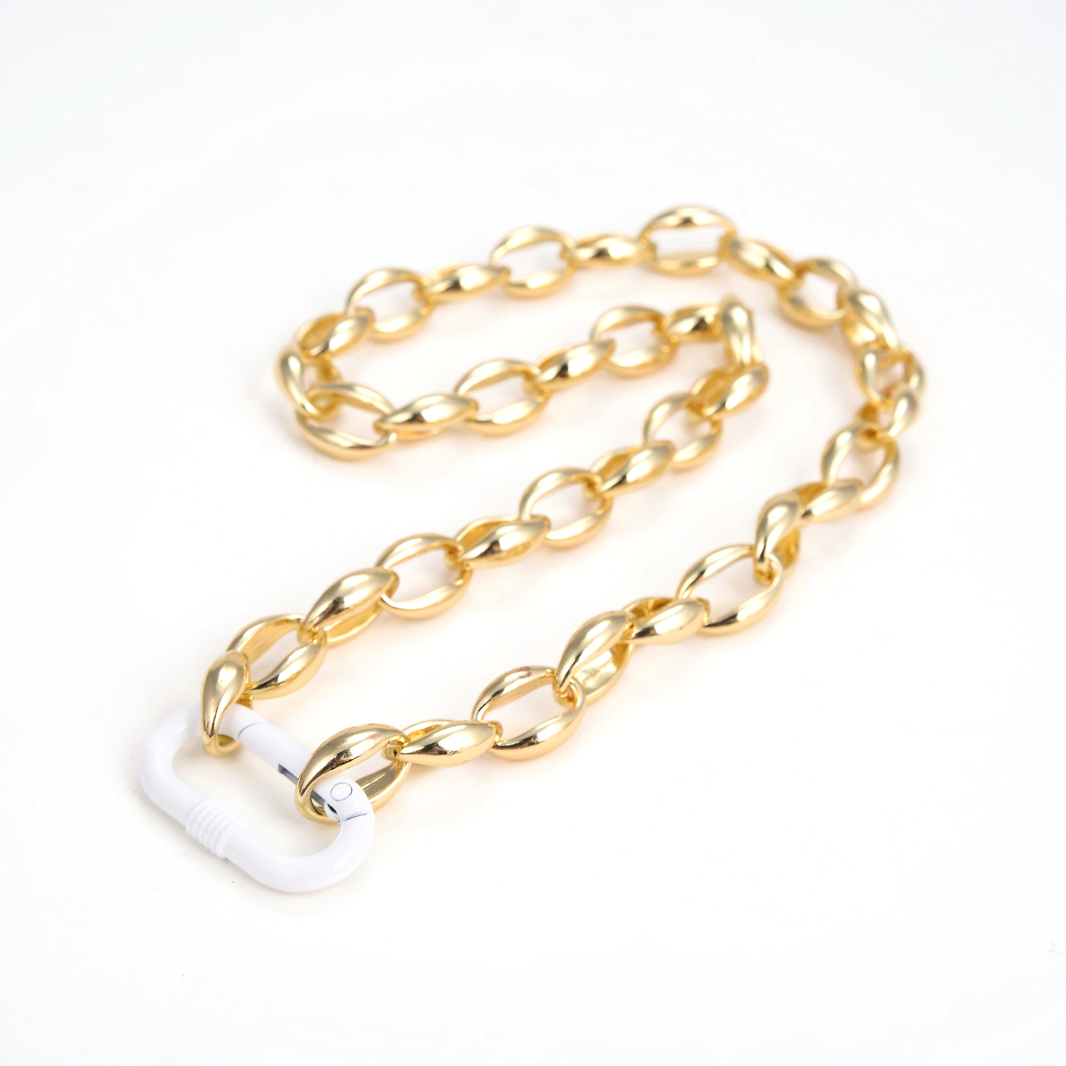 

Fashion design 18K gold plated copper brass accessories jewelry round chain embossed layering jewellry necklace