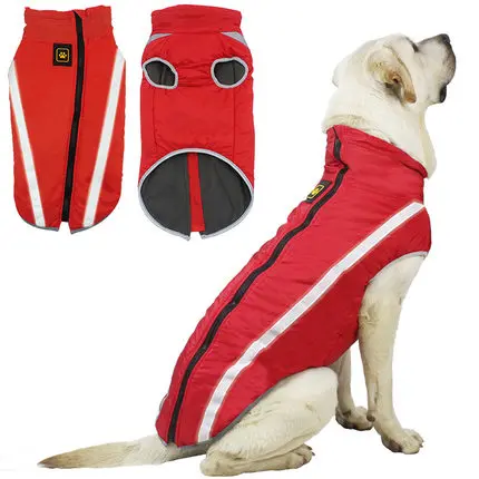 

Amazon Hot Sale Autumn Winter Thicken Pet Clothes Reflective Warm Dog Jackets Big Dog Clothes