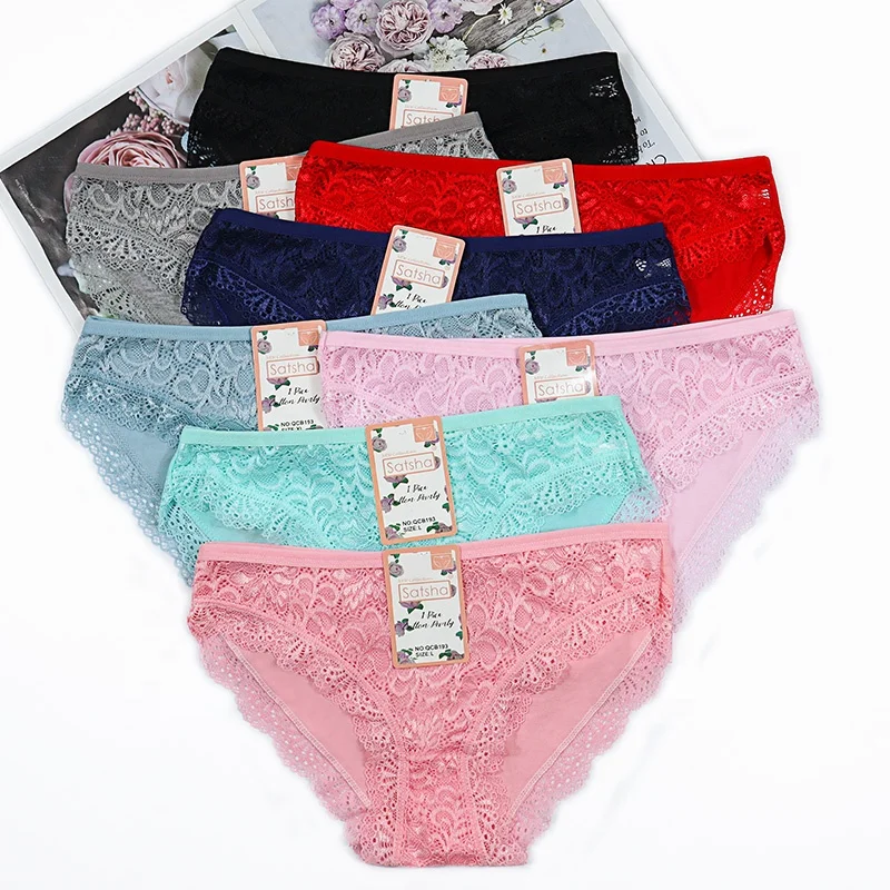 

Factory Outlet New Spring summer ladies cotton panties women's lace underwear everyday comfortable briefs, Mix colors