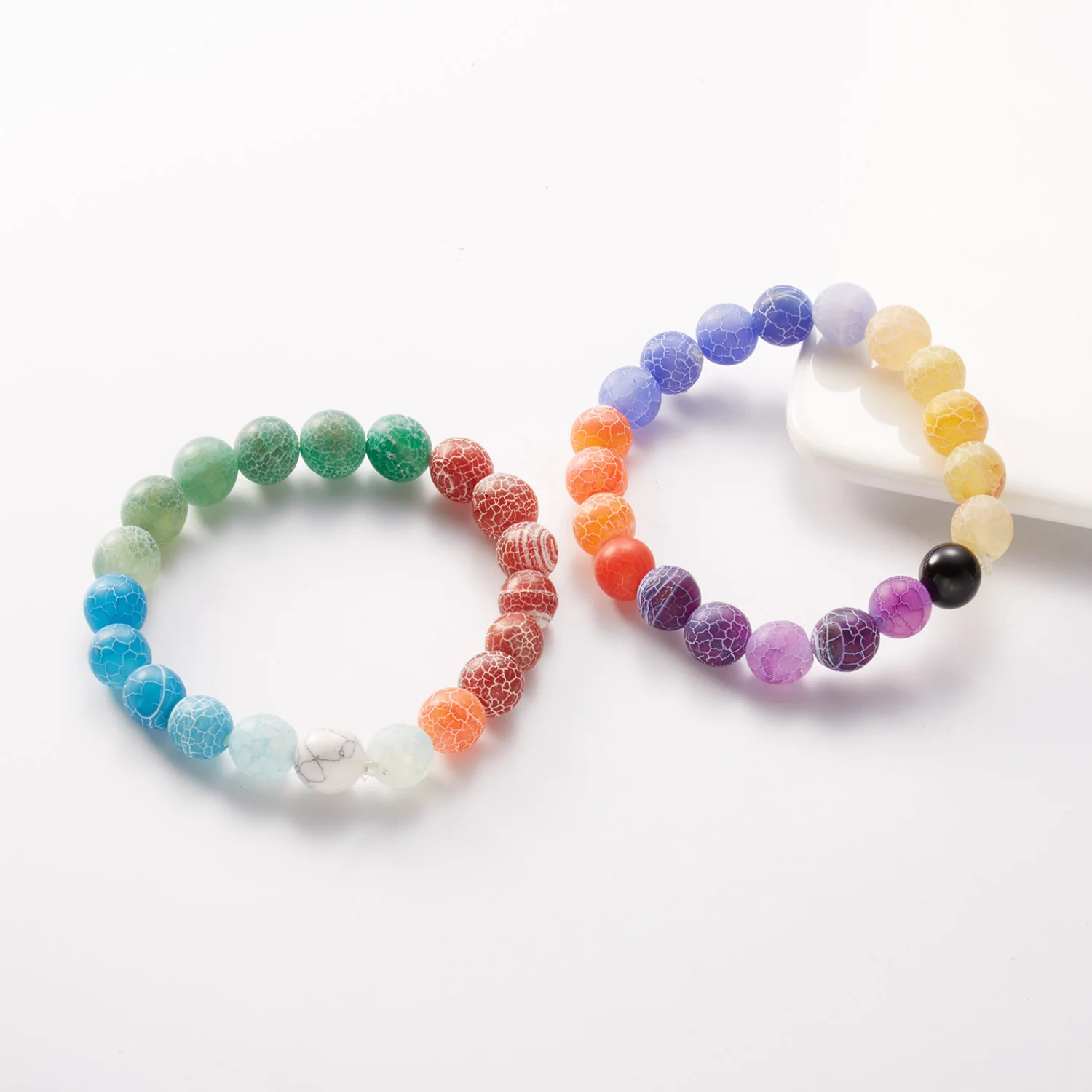 

2pcs/set Friendship Couple bracelet natural stone beaded charm bracelet adjustable bangle jewelry sets for boys men women girls, As shown