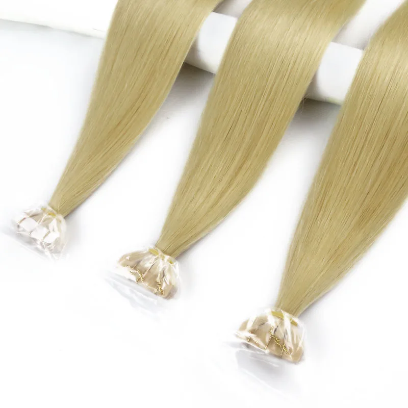 

Factory Direct Tape In 100% Human Hair Extension Tape Hair Double Drawn Invisible Russian Blonde Remy Hair Extension Tape