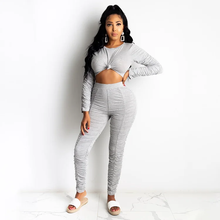 

New Arrival Hot Selling Sexy Style Solid Color shirt Pants Suit Multicolor Young Lady Pants Suit For Women