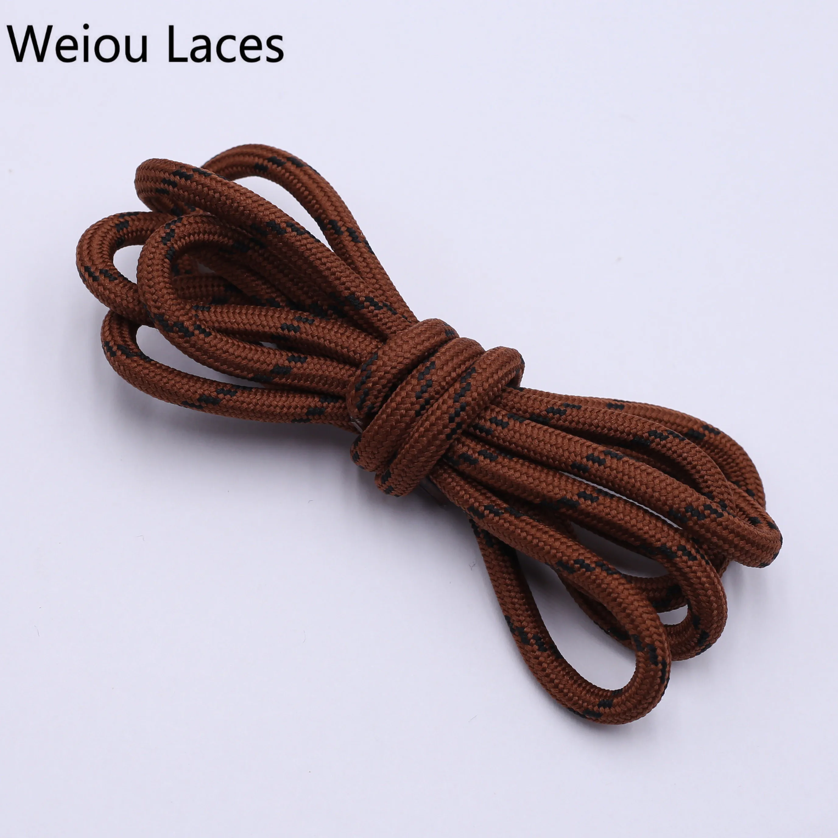 

2021 Weiou Yellow Brown-Black Striped Round Shoelaces Hot Sale Boot Laces Free samples, Bottom based color + match color,support any two pantone colors mixed