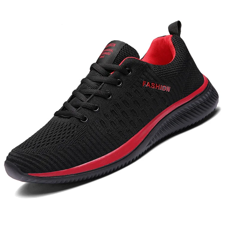 

Dropshipping Fashion Design Mesh Man Shoes Comfortable Lightweight Men Running Sport Sneakers, Black red, black gray, black green