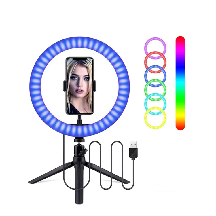 

Wholesale 14Inch Rbg Colorful Led Selfie Ring Rechargeable Light, Black