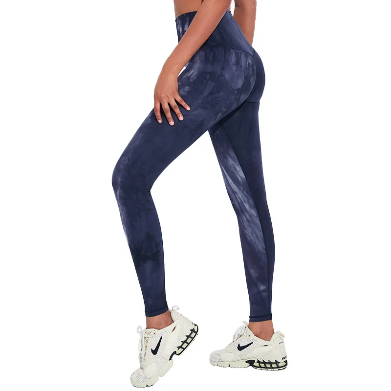 

Workout Running Athletic Pants High waist tummy control Seamless Yoga Gym Sports PantsTie Dye leggings For women