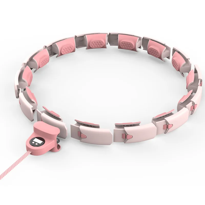 

Hot Sale Auto-Spinning Hoop Detachable Ring Smart Counting Hula Circle Hoop with Exercise Ball, As picture
