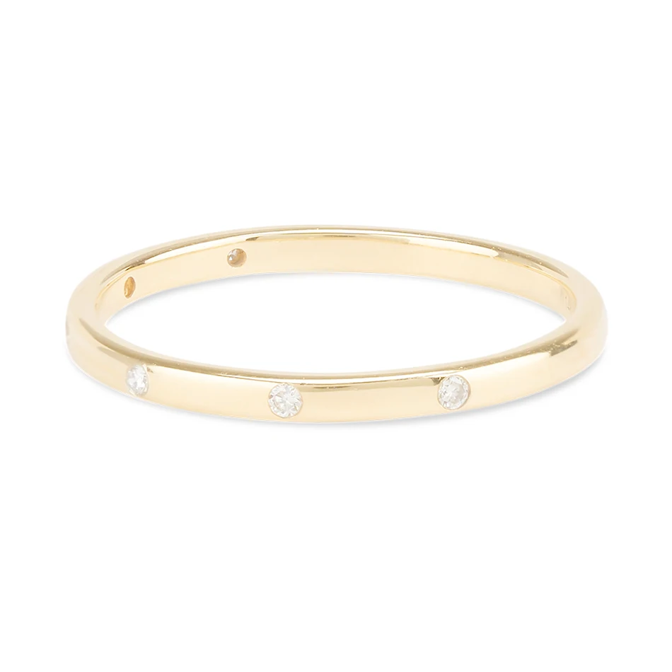 

Fashion Jewelry 925 Sterling Silver Gold Plated Wedding Ring With Cubic Zircon