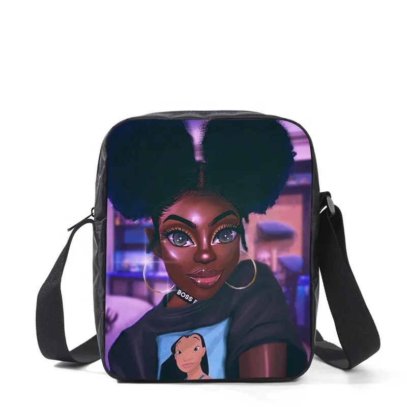 

MOQ 1pc Print Your Image Small Messenger Bag for Kids Fashion Gift Black Art African Girls Small Cross Body Shoulder Bags