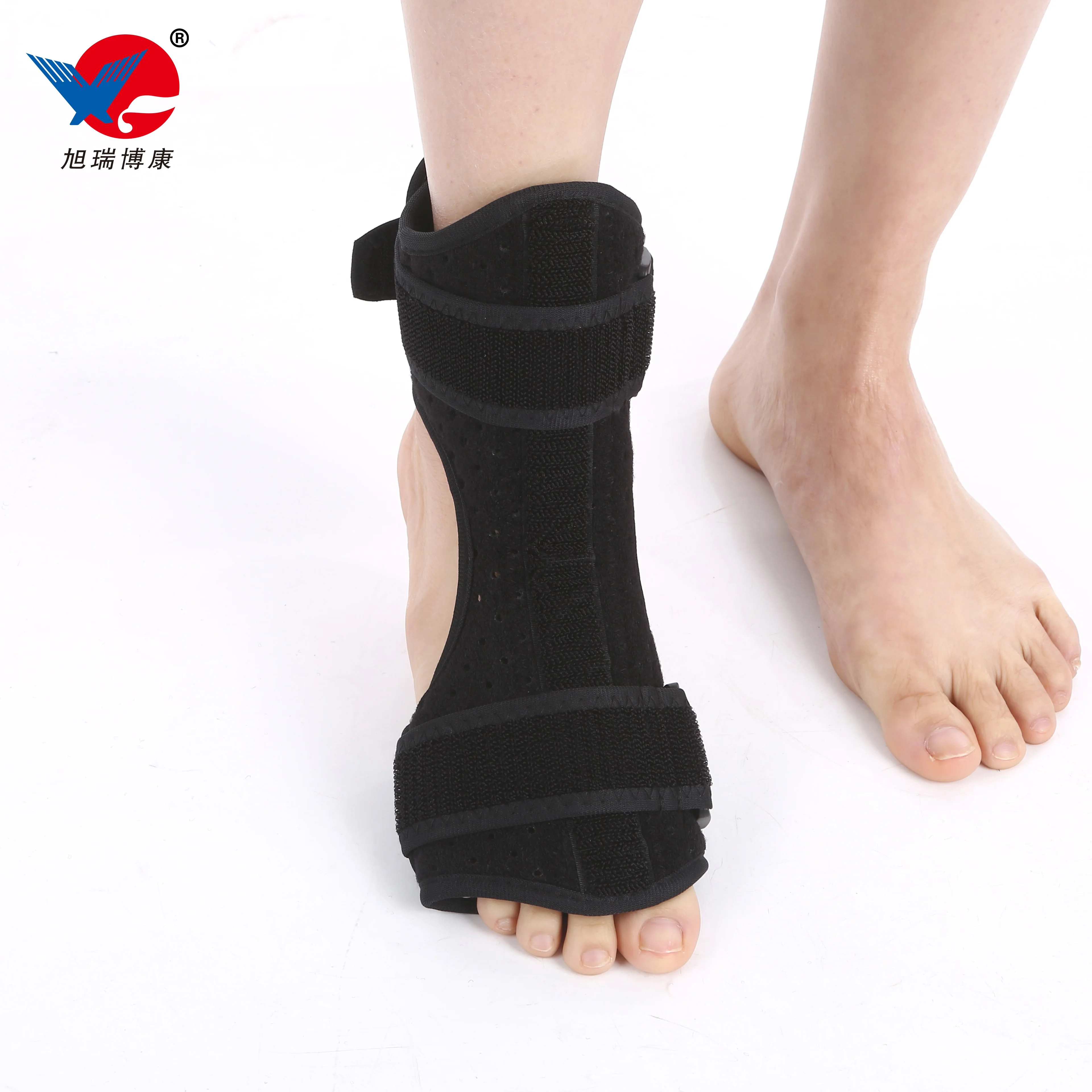 

High Quality Amazon Medical Wearable Hook And Loop Ankle Foot Brace For Support Foot Drop, Black/customized