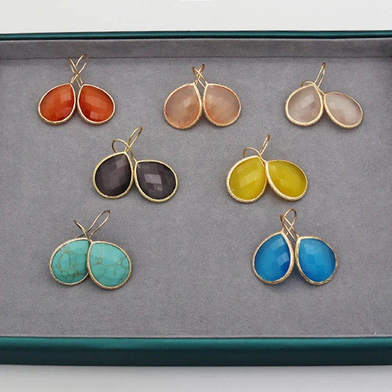 

WE032 Sumer Cat's eye natural stone earrings for ladies
