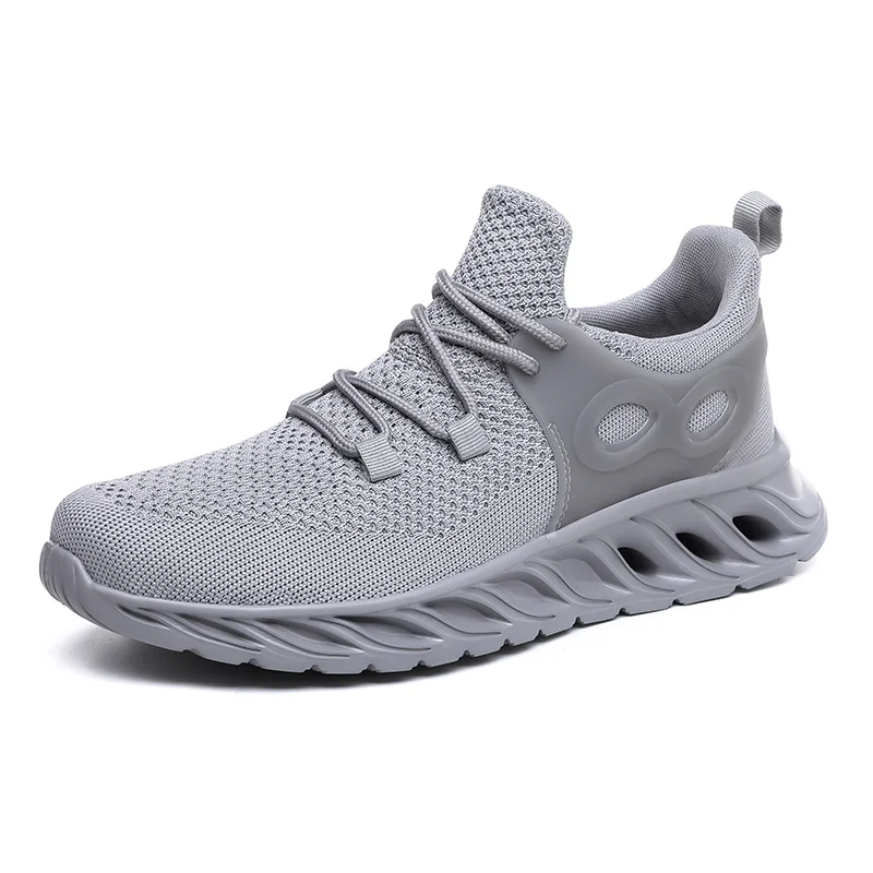 

new rub outsole fly weave upper breathable Solid color fashion casual men sport shoes customer logo sneaker, White color/grey color/black color