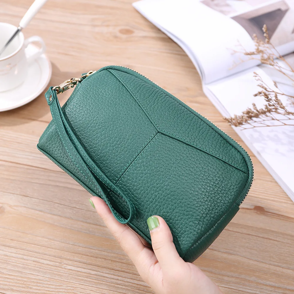 

2021Women Wallets Long Style Purse Multi Functional Money Pocket Fashion Real Leather RFID Ladies Wallets Women Card Holder, Picture