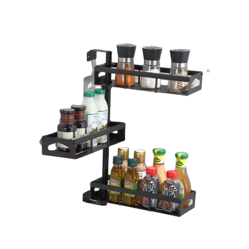 

Manufactory Direct 201 Stainless Steel Kitchen Seasoning Spice Rack, Black