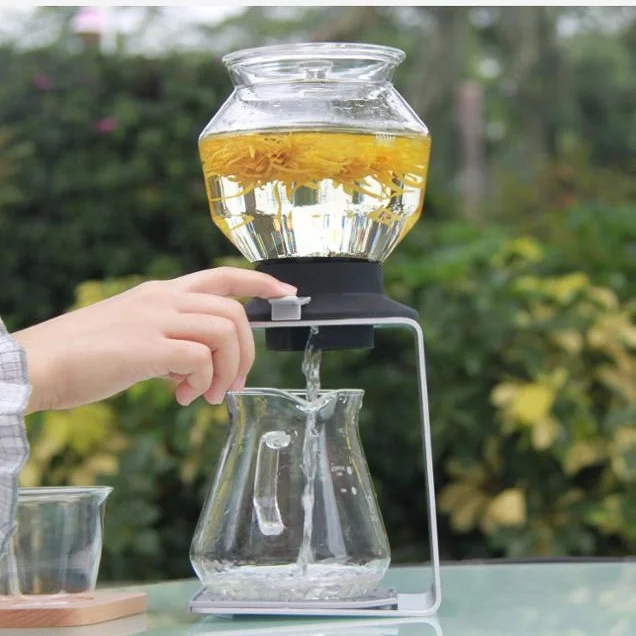 

Japanese Style Silver Glassware Tea Dripper Set With Stander and Tea Pot, Tea Set