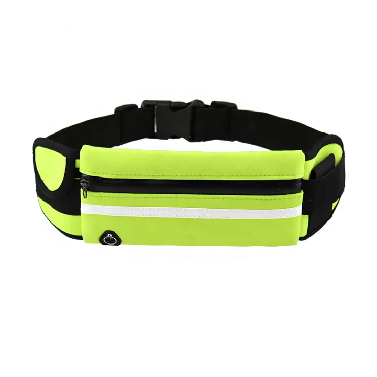 

Outdoor Sports Pocket Running Belt With Zipper Pockets Adjustable Elastic Waterproof Gym Sports Bag Waist Bag Belt, Black, orange, blue, green, pink