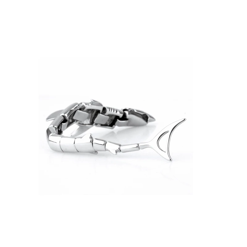 Fashion Men Jewelry Stainless Steel Personalized Silver Shark Bracelet