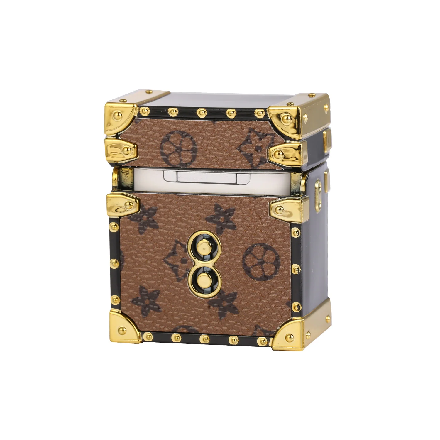

Fashion design With lanyard custom luxury leather earphone accessories case For square airpod case, 7 colors to choose from