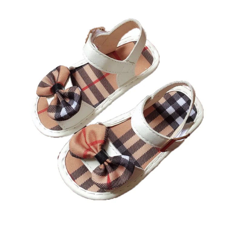 

2021 girls' single shoe sandal, Black , white