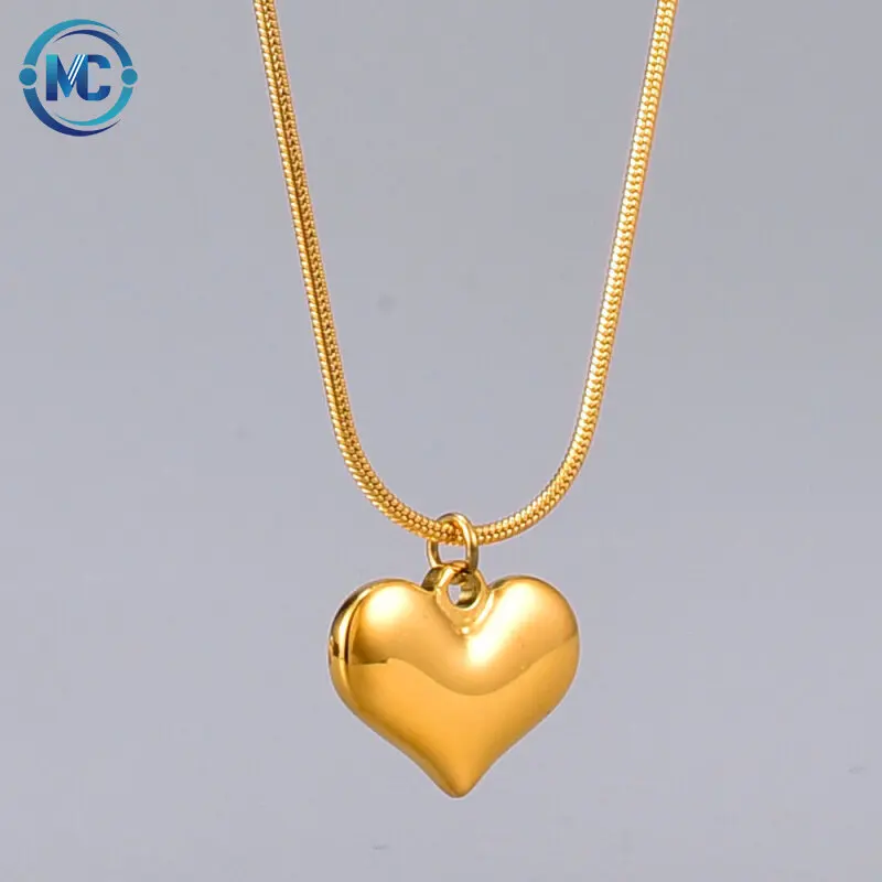 

18K Gold Plated solid heart shaped women Necklace in 2021