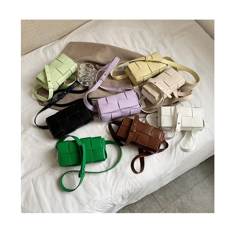 

Mini Tofu Plaid Chain Shoulder Bag Women New Designer Woven Soft Square Crossbody Bags Female Fashion Personality Chest Purse