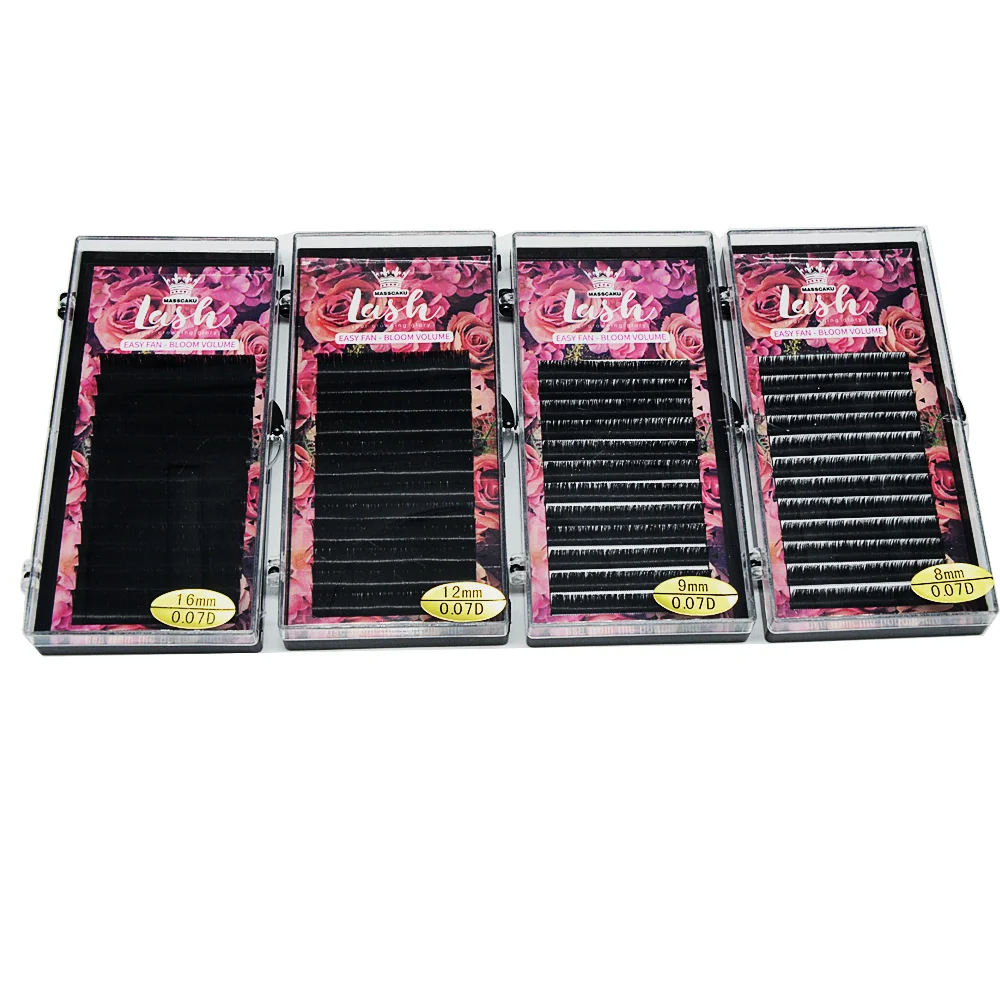 

MASSCAKU Wholesale Manufacture 0.03 0.05 0.07 Eyelash Extensions Russian Volume Lashes Individual Lashes, Black