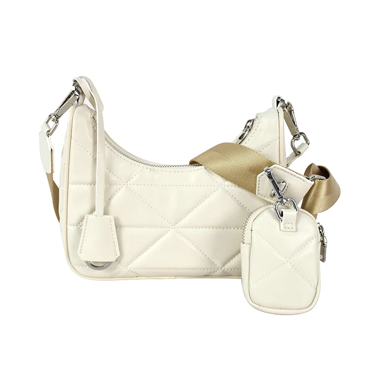 

Elegant luxury Ladies handbag shoulder bag quilted stitching cross body bag removable pouch