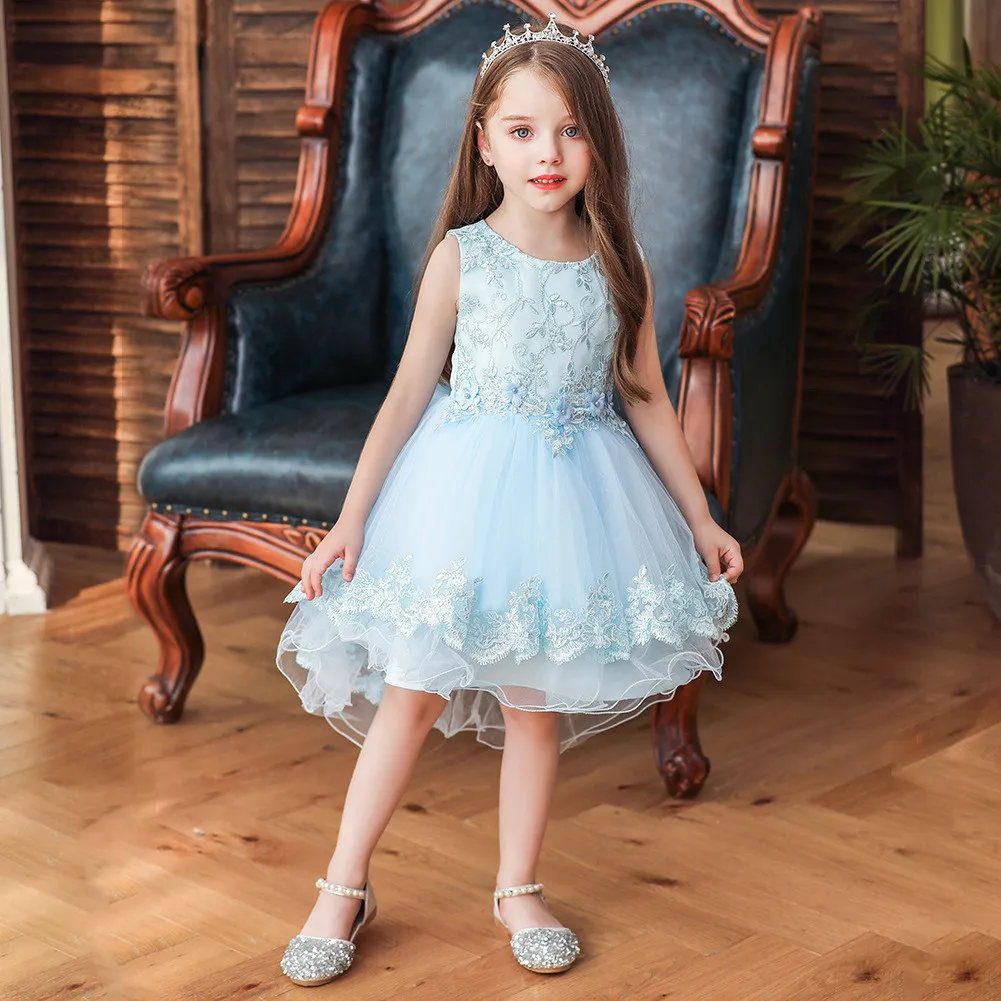 Red Flower Girl Dress For 3 Years Old Princess Dress For Bridesmaid ...