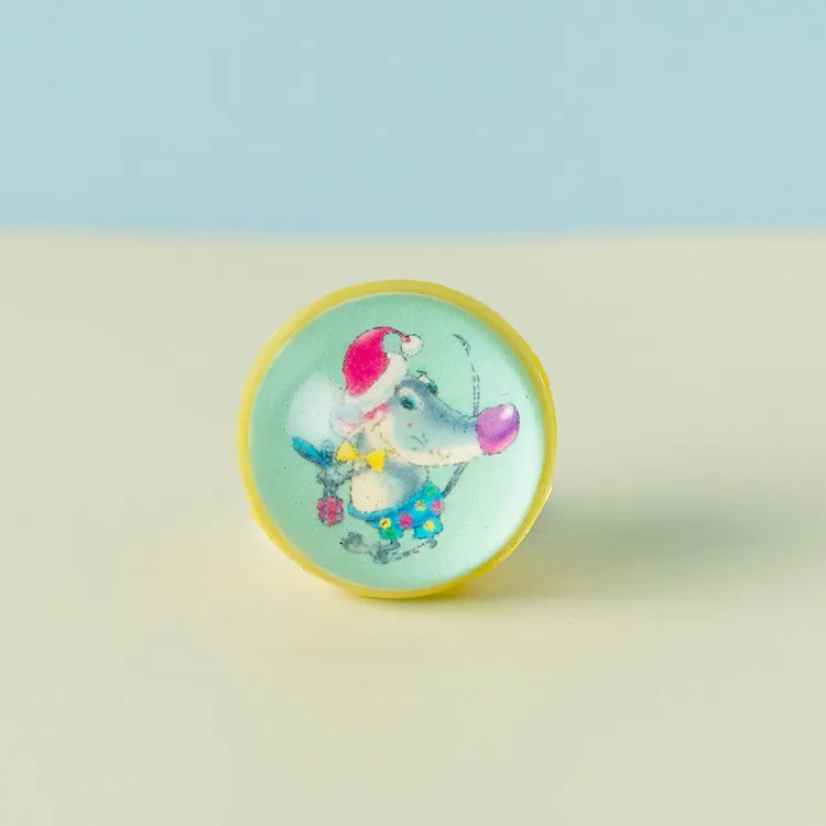 Children toys rabbit pattern eco friendly rubber bouncy balls with paper card inside .jpg