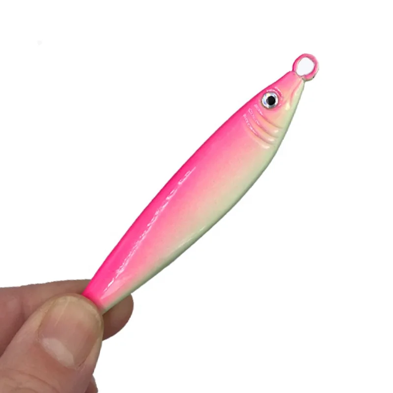 

New design 40g/60g/80g fishing jigs saltwater jig lure slow pitch jigs metal jig lure, 5 colors