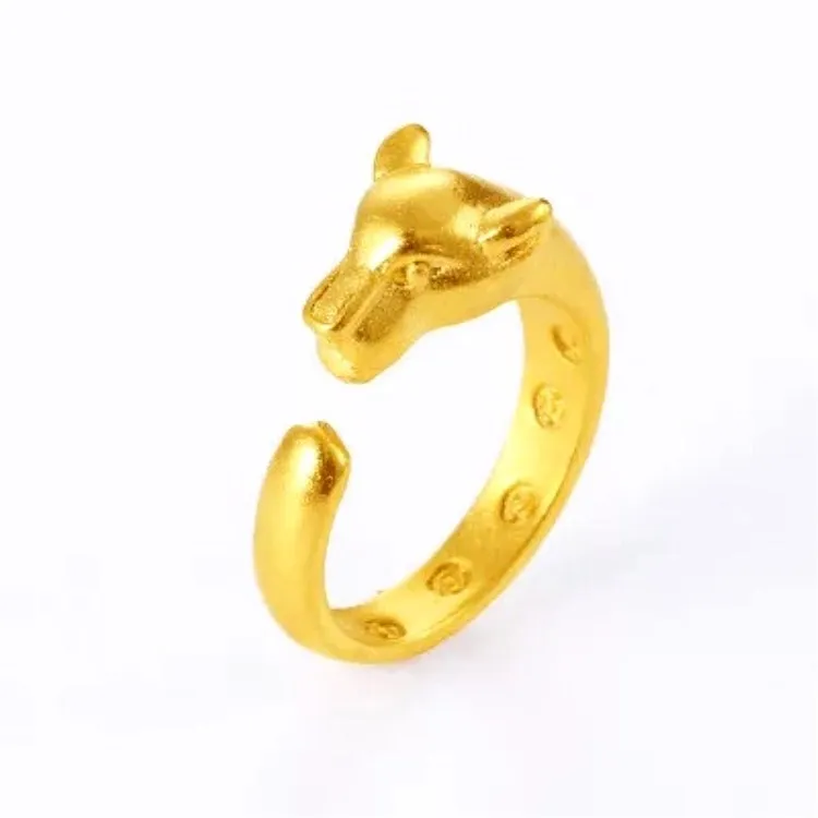 

Brass Gold Plated Men's Leopard Head Ring Brass Gold Plated Alloy Gold Leopard Ring Fashion Jewelry