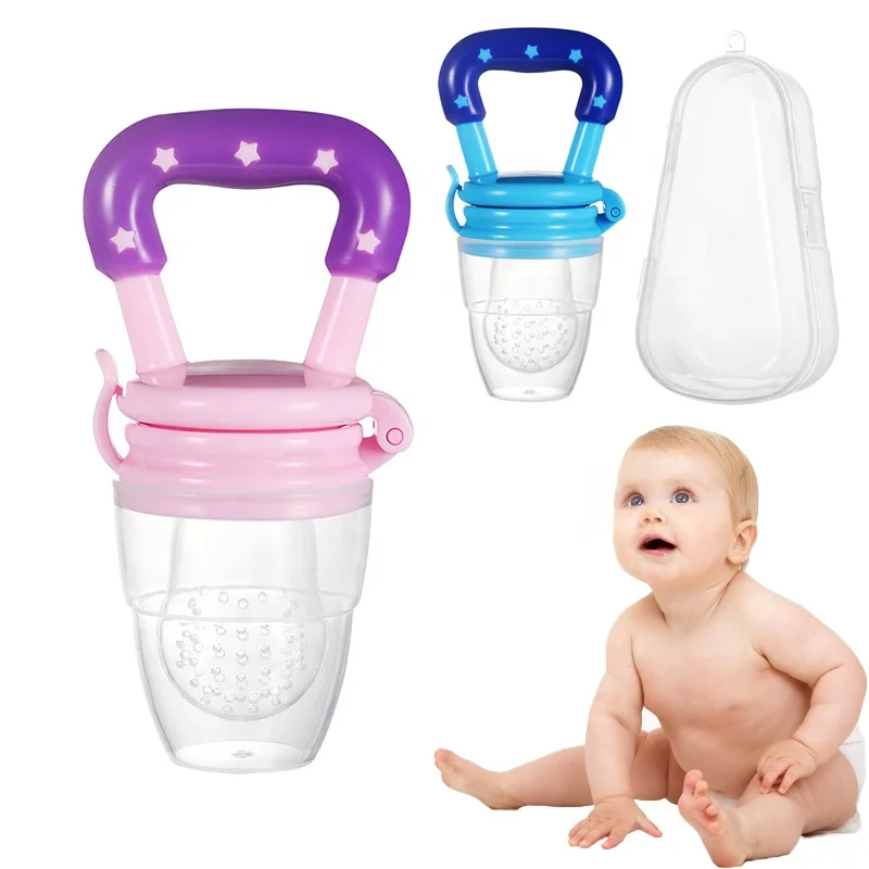 

Baby silicone fruit pacifier Fruit feeder baby Silicone teether toy With storage case