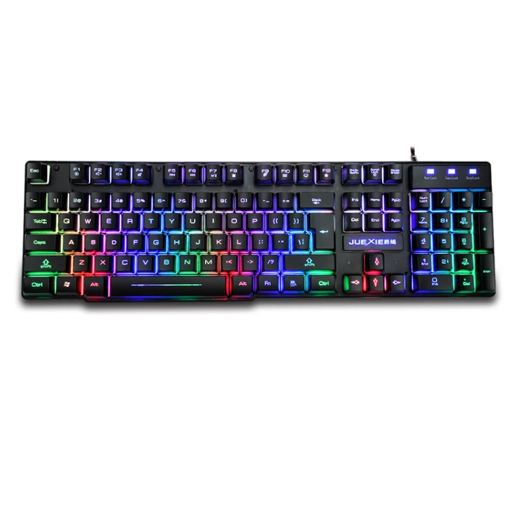 

Factory price X800 104Keys USB Wired Mechanical feel Colorful Backlit Gaming Keyboard for Office Computer Keyboard gamer teclado, Black
