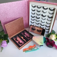 

Wholesale own brand custom packaging box private label hand made strip eyelash 3d mink lashes false eyelashes