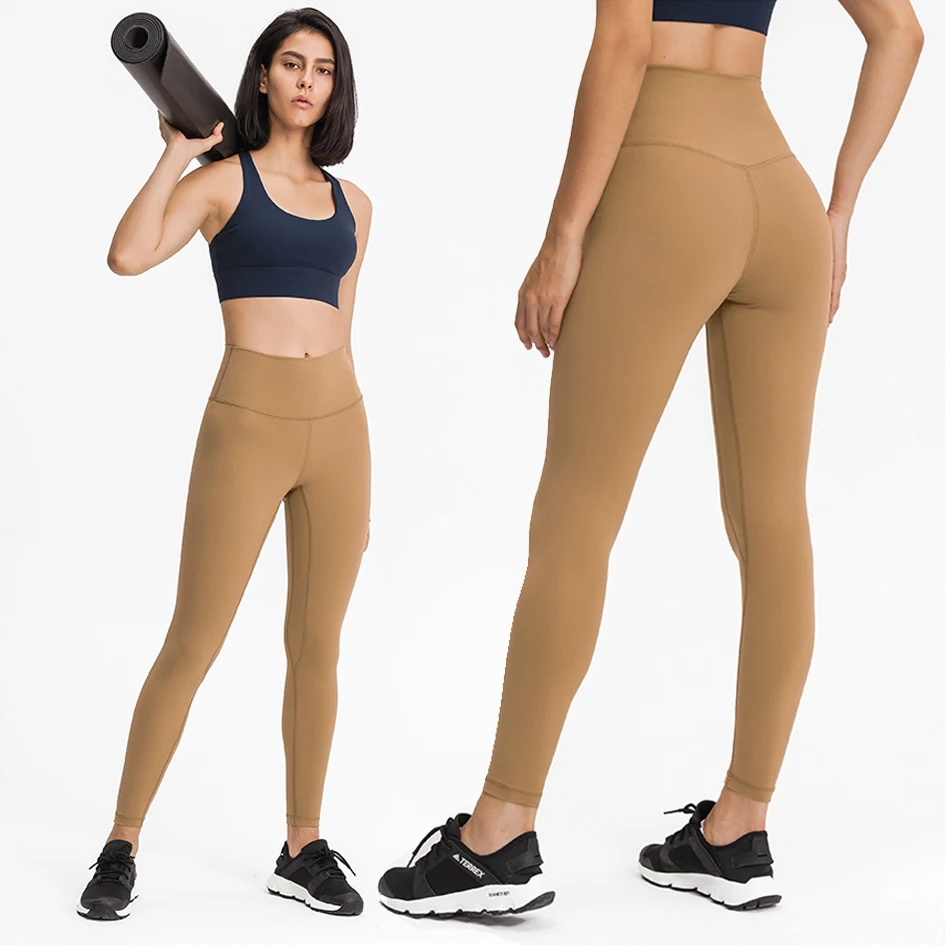 

2021 New solid color lulu Lemon yoga align soft high waist 80 Nylon/20 Spandex sanded Yoga Fitness Leggings (more colors)