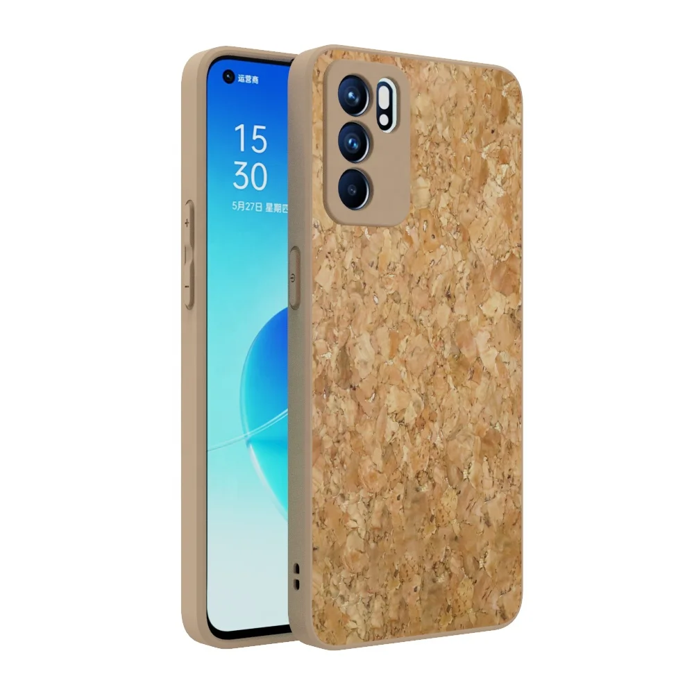 

Retro Cork Wood Grain Vintage Real Wooden Protective Case Back Cover Coque For Oppo Reno 5 6 Pro 5G A94 A74 A53 A93 A54 4G A16
