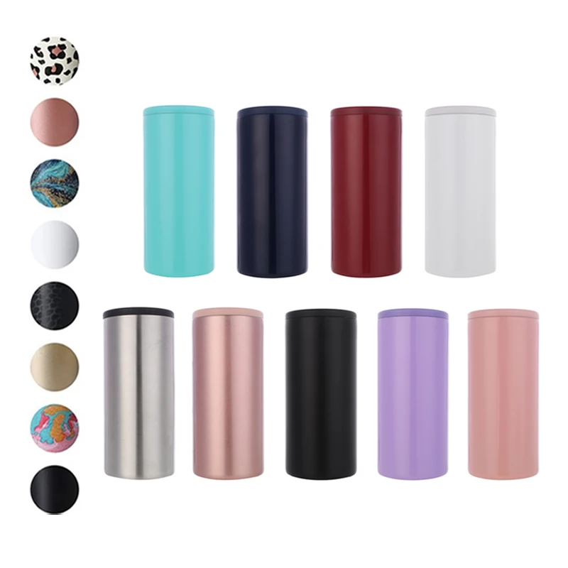 

Hot selling 12oz Double Wall Stainless Steel Insulated skinny can cooler stainless steel 12oz can coolers slim, Customized color