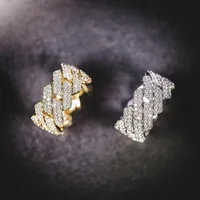 

diamond shape cuban chain cz hip hop ring