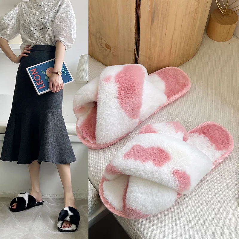 

Cotton Slippers Home Household Thick-Soled Non-Slip Waterproof Wool Slippers Warm Cute Bedroom Slippers