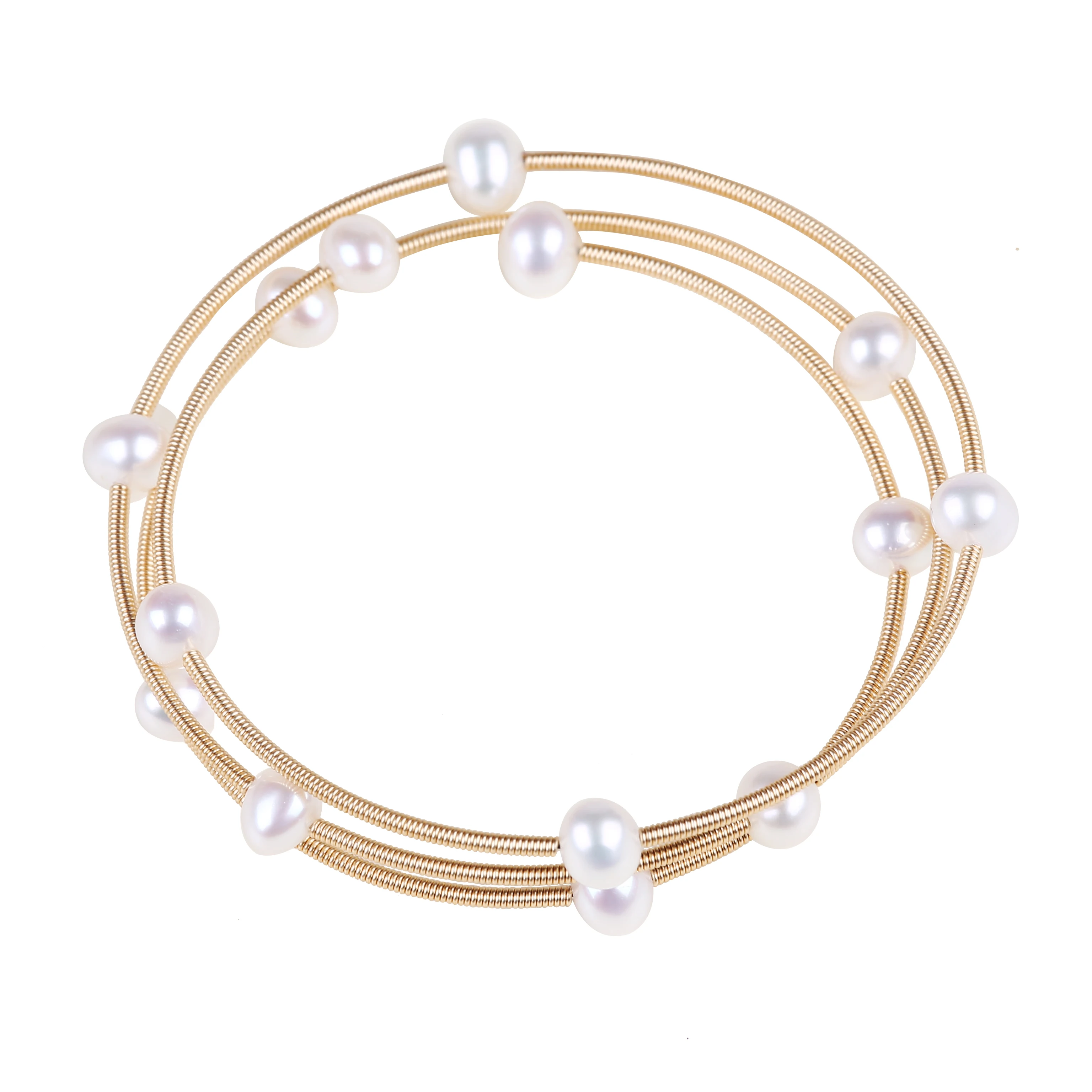 

New fashion freshwater pearl bangles bracelet for women, White