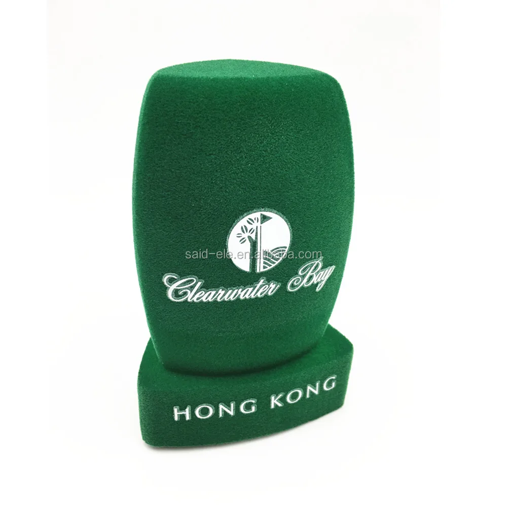 

Print Logo Microphone Foam Wind Protection Flocking Sponge Cover, Green or custom color