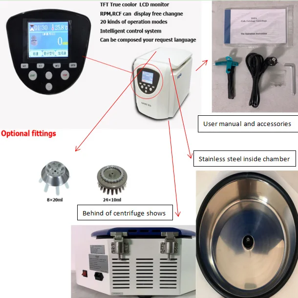 Laboratory digital table top low speed prp centrifuge machine 