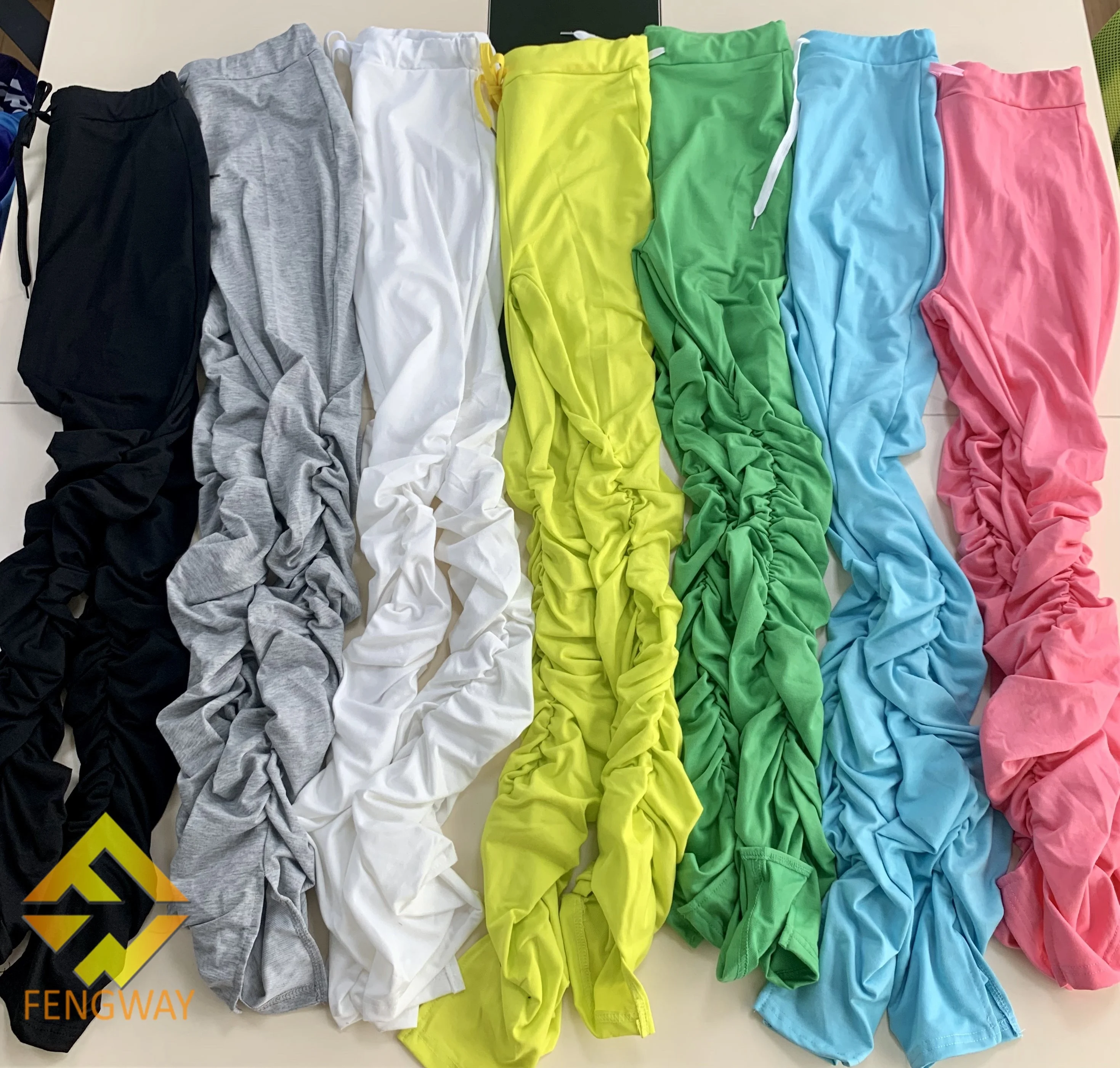 

xs-3xl 2022 new arrivals Fashion trousers stacked pant jogger leggings stacked sweat pants, White, yellow, gray, green, black, pink, blue
