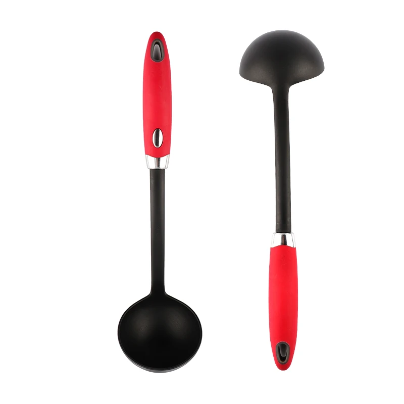 

Long Handle Nylon Spoon Dessert Soup Spoon Kitchen Accessories, Red;customized