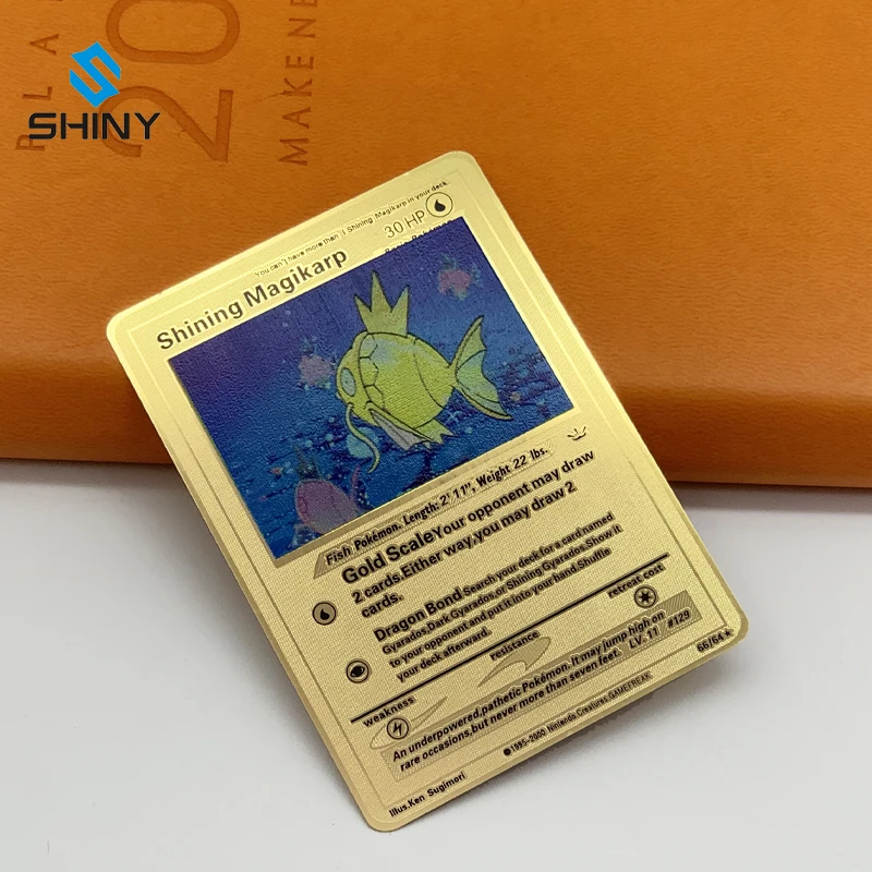 

Pokemon Shining Magikarp Gold Metal Custom Card - Neo Destiny Card Custom