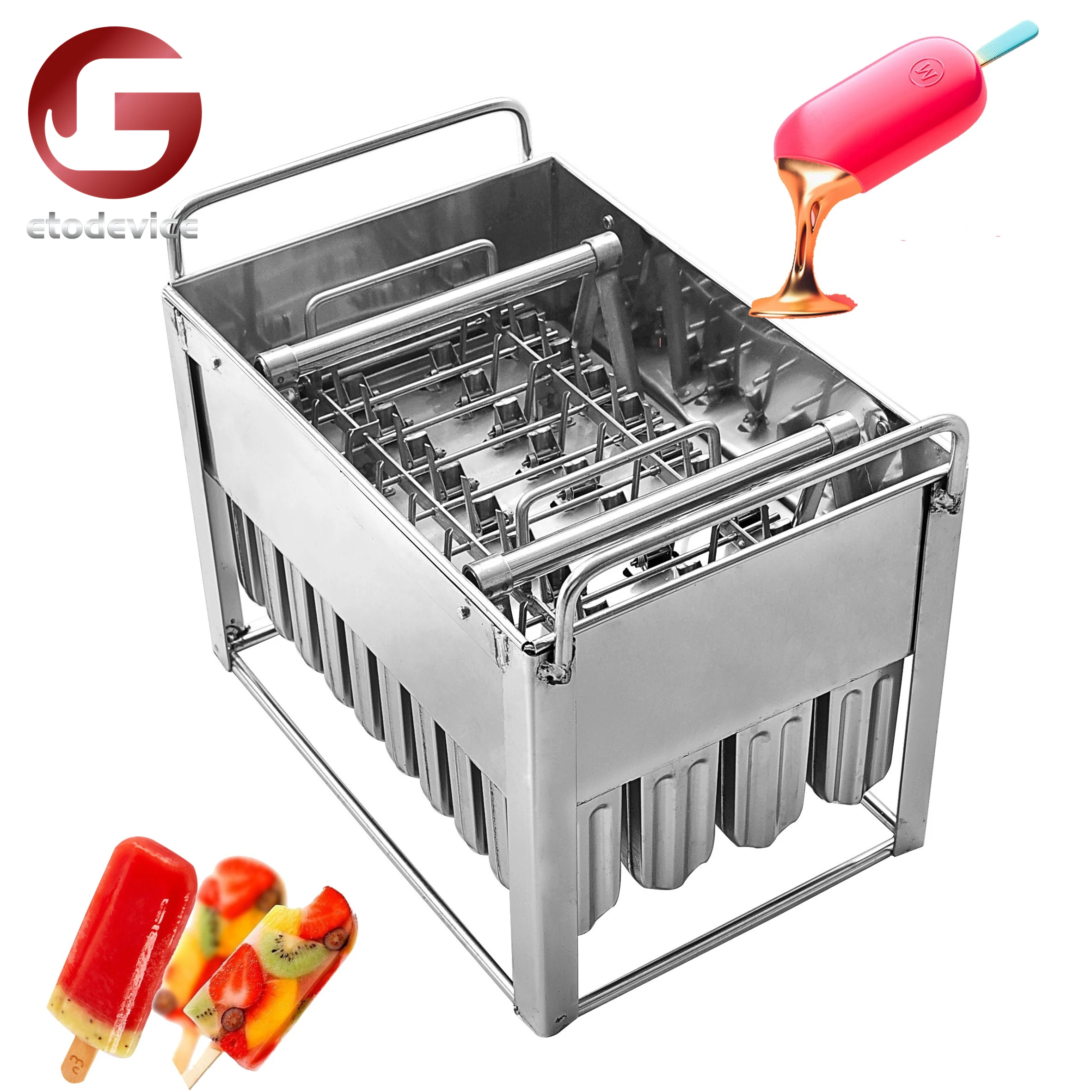 

Custom popsicle ice cream stainless steel mold wholesale Ice lolly moulds For Ice Cube Cream Machine With Stocks