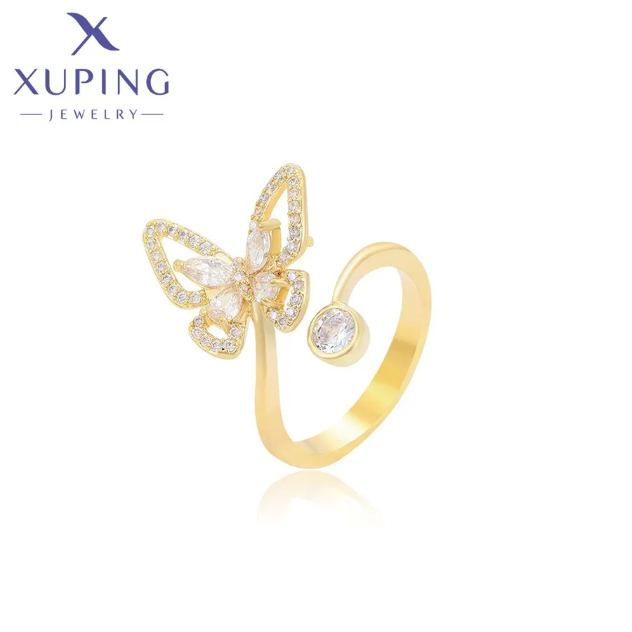 YMR-408 Xuping Jewelry Elegant exquisite fashion 14k gold butterfly style diamond open ring ring for women