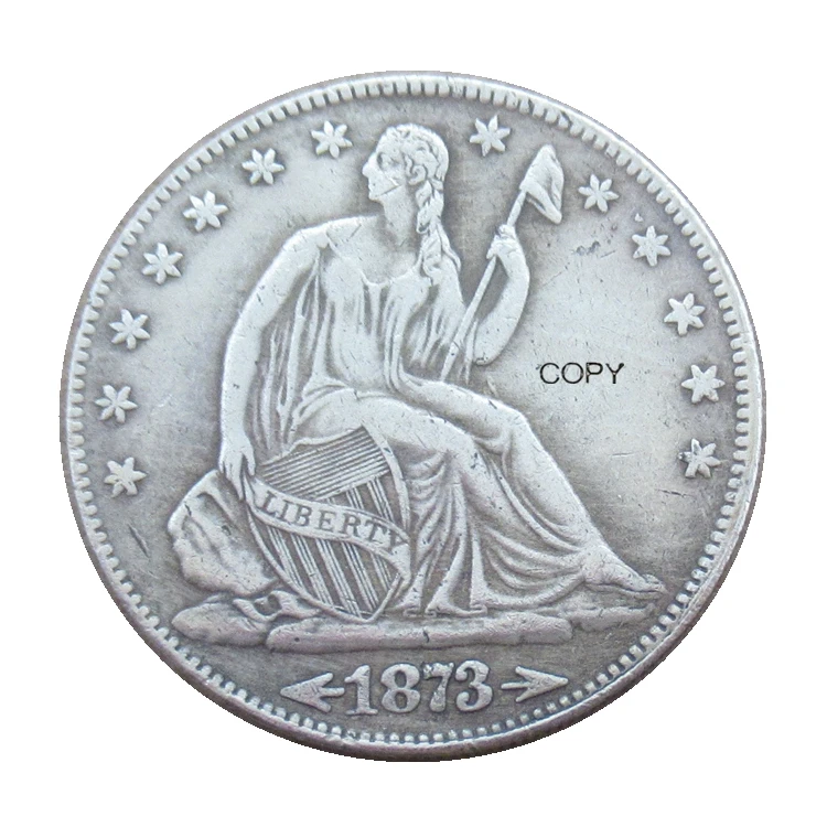 

Reproduction 1873 P/CC Seated Liberty Half Dollar Silver Plated Decorative Commemorative Coins