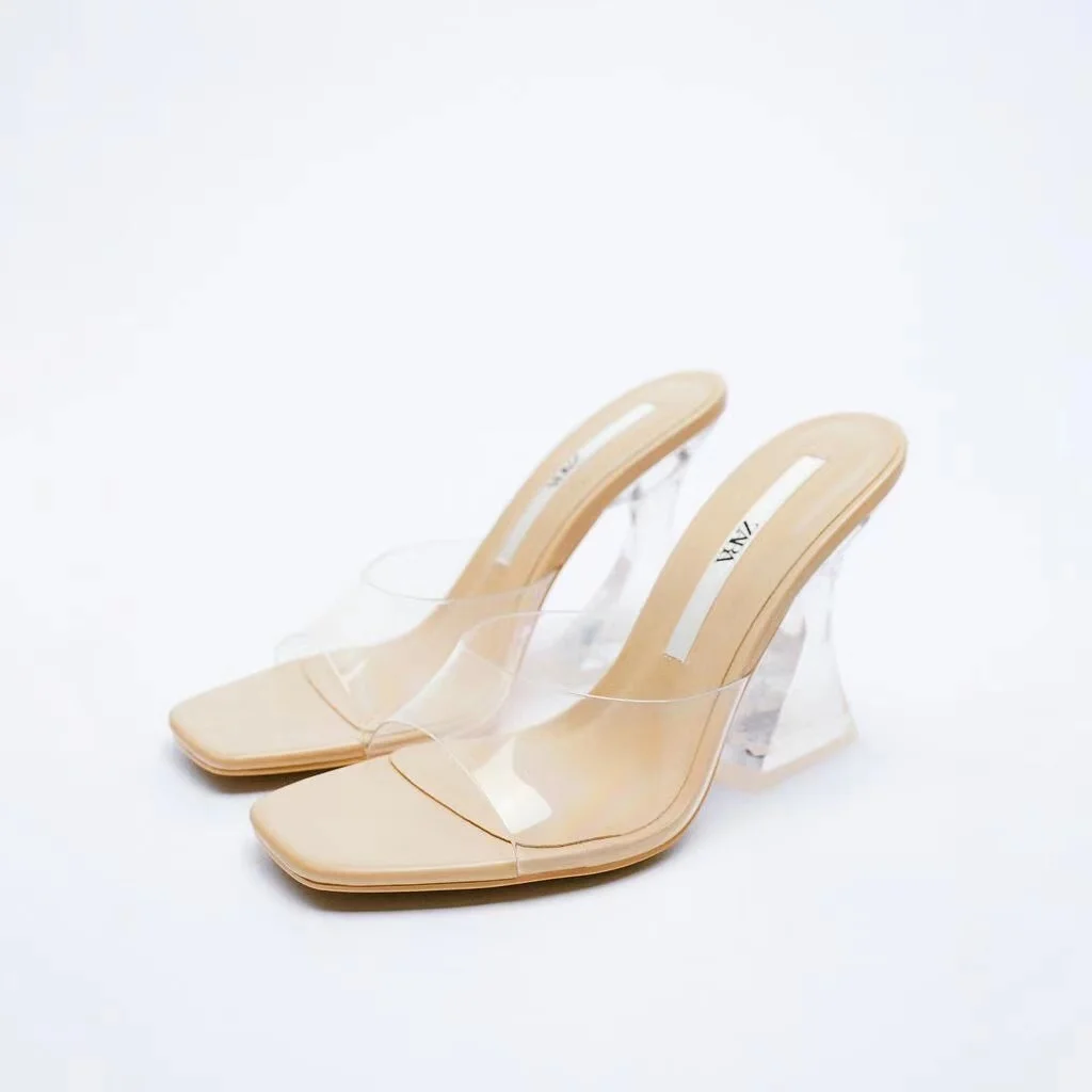 

Sexy party PVC platform heel sandals for women hollow fashion sandals with high heels, 2 colors